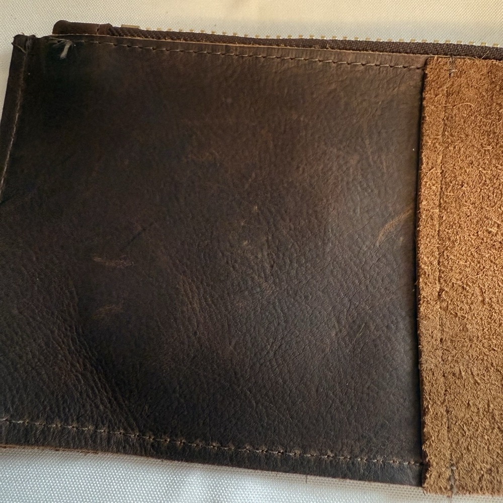 Wildwood Oyster Co. Leather Clutch Teal Rope Wristlet Brown Leather Wallet Pouch — image 7 of 8
